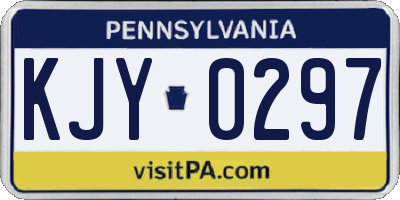 PA license plate KJY0297