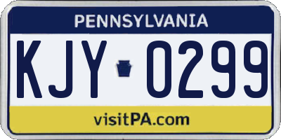 PA license plate KJY0299