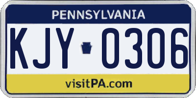 PA license plate KJY0306