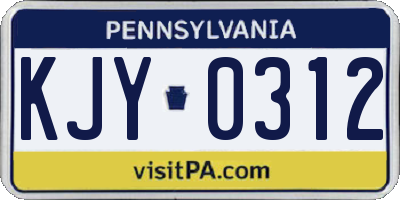 PA license plate KJY0312