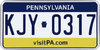 PA license plate KJY0317