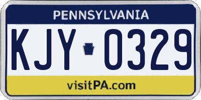 PA license plate KJY0329
