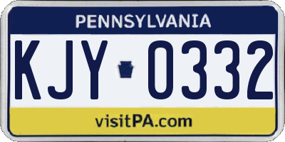 PA license plate KJY0332