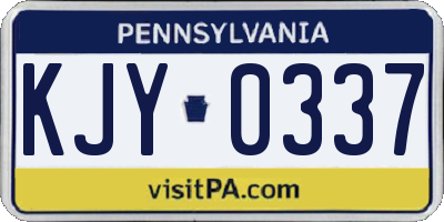 PA license plate KJY0337