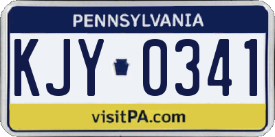 PA license plate KJY0341