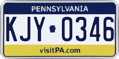 PA license plate KJY0346