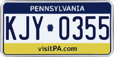PA license plate KJY0355