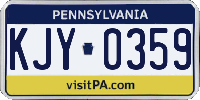 PA license plate KJY0359