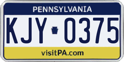 PA license plate KJY0375