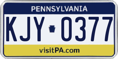 PA license plate KJY0377