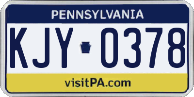 PA license plate KJY0378