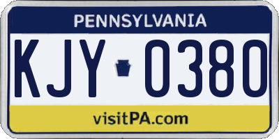 PA license plate KJY0380
