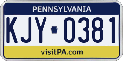 PA license plate KJY0381