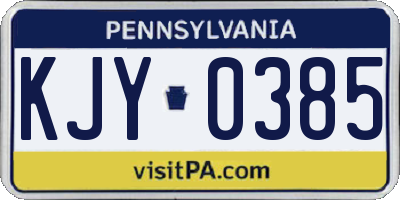 PA license plate KJY0385