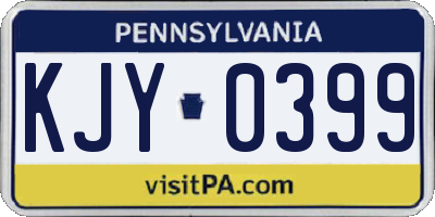 PA license plate KJY0399