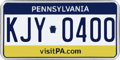PA license plate KJY0400