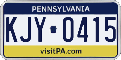 PA license plate KJY0415