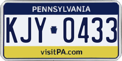 PA license plate KJY0433