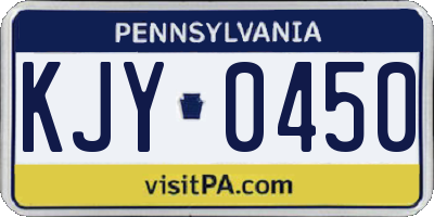 PA license plate KJY0450