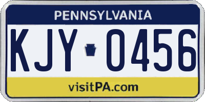 PA license plate KJY0456