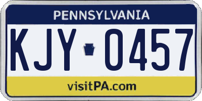PA license plate KJY0457