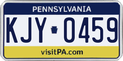 PA license plate KJY0459