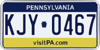 PA license plate KJY0467