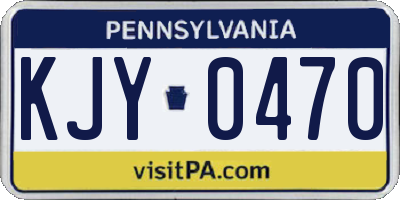 PA license plate KJY0470