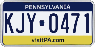 PA license plate KJY0471