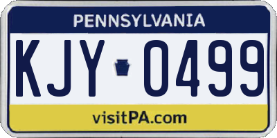 PA license plate KJY0499