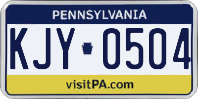 PA license plate KJY0504