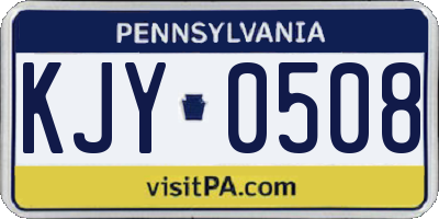 PA license plate KJY0508