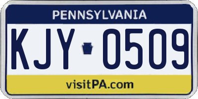 PA license plate KJY0509