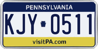 PA license plate KJY0511