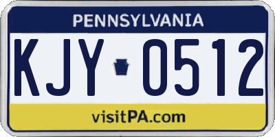 PA license plate KJY0512