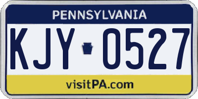 PA license plate KJY0527
