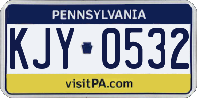 PA license plate KJY0532