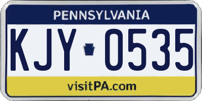 PA license plate KJY0535
