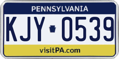 PA license plate KJY0539