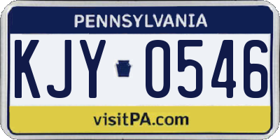 PA license plate KJY0546