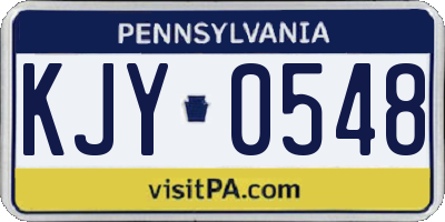 PA license plate KJY0548