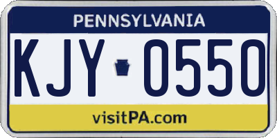 PA license plate KJY0550