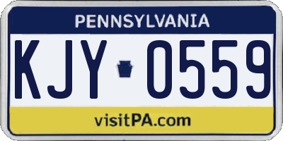 PA license plate KJY0559