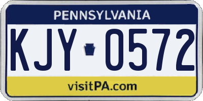PA license plate KJY0572