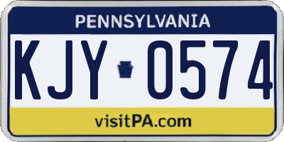 PA license plate KJY0574