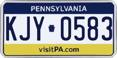 PA license plate KJY0583