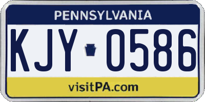 PA license plate KJY0586