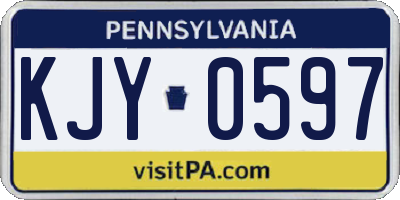 PA license plate KJY0597