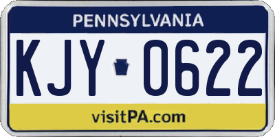 PA license plate KJY0622
