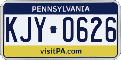 PA license plate KJY0626